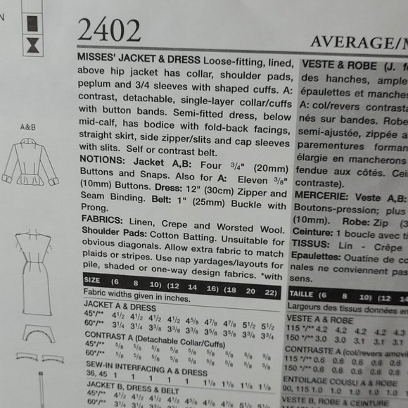 Uncut Vogue Vintage Model Original 1950 Design Sewing Pattern 2402 Limited Ed - Picture 7 of 9